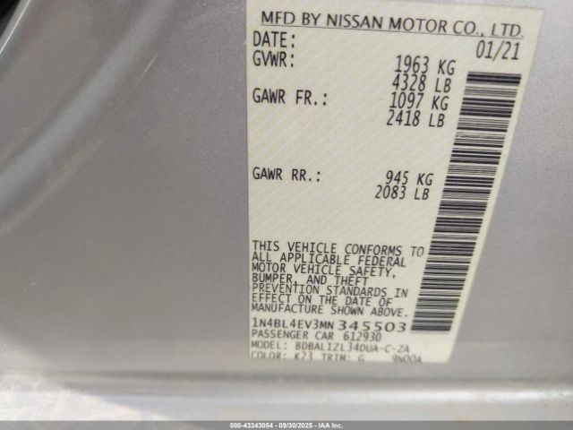 Nissan Altima Sl Fwd Image 9