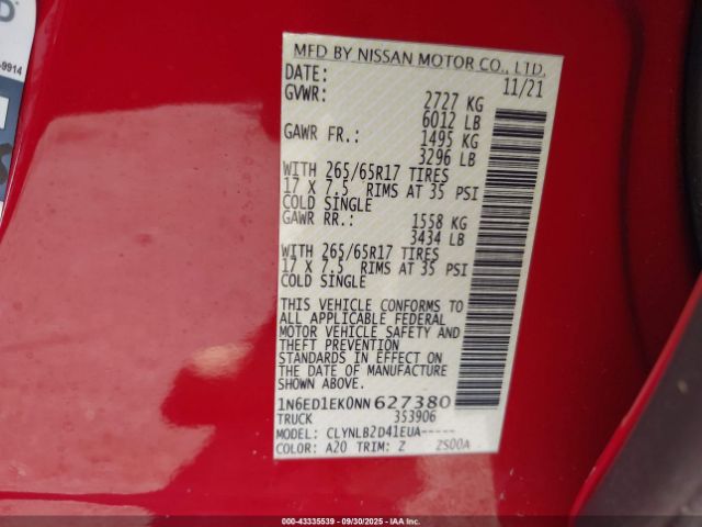 Nissan Frontier Sv 4x4 Image 15