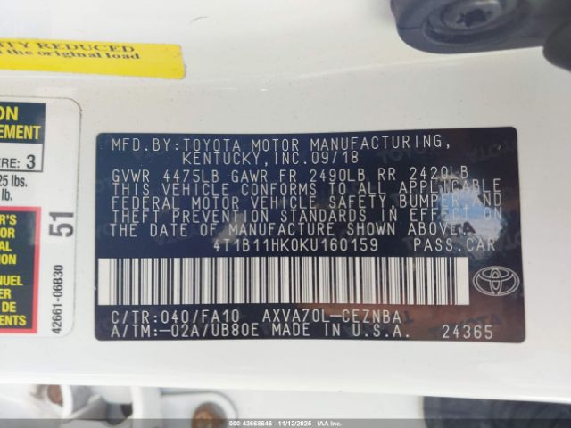 Toyota Camry Le Image 3